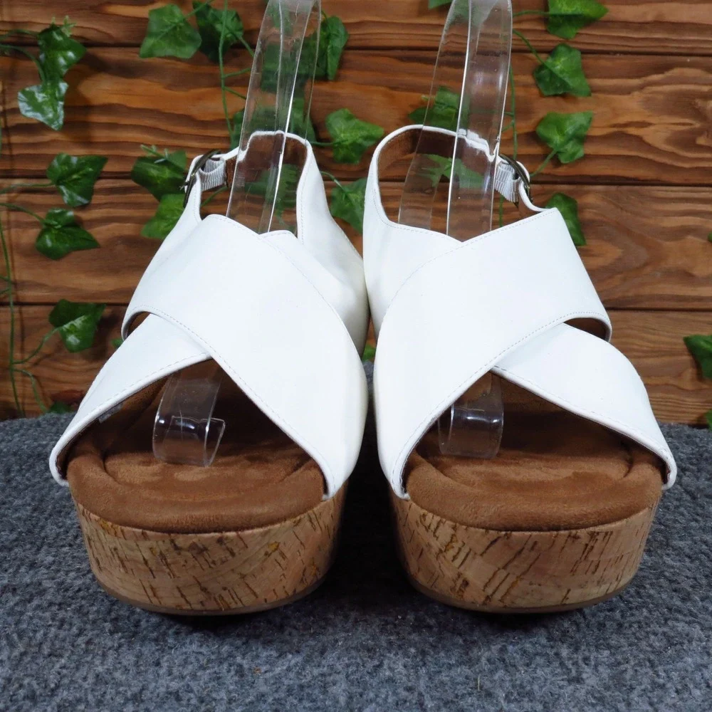 Dream Pairs SDPW2411W Womens‎ Wedge Sandals Size 9 Summer Dressy White Cork